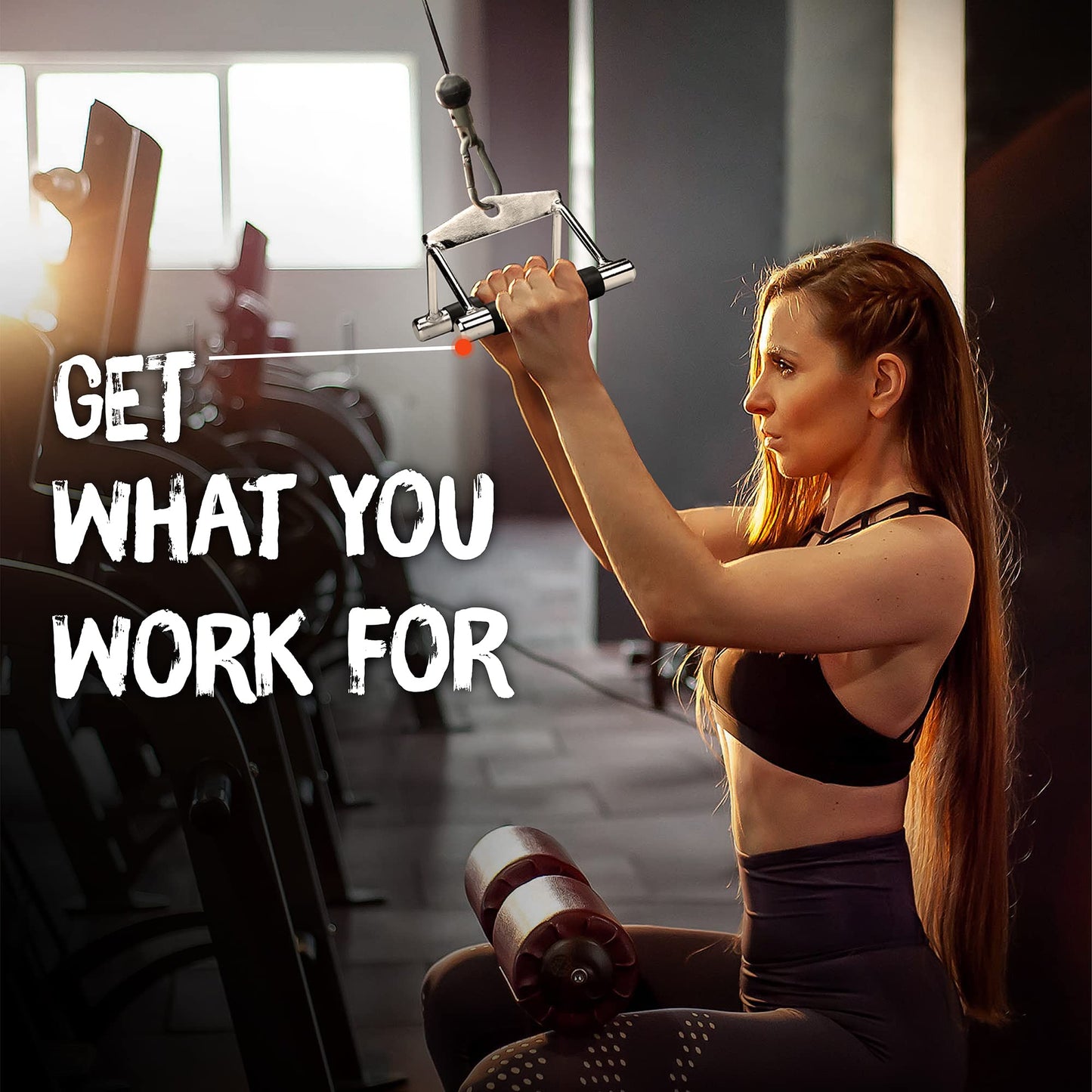 Yes4All Rubber Double D Row Handle Cable Attachment for Weight Workout, Cable Machine Accessories for Home Gym