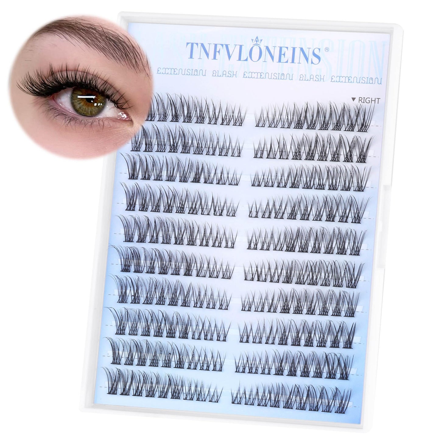 Natural Lash Clusters Wispy Cluster Eyelash Extensions Left&Right Cluster Lashes C Curl Individual Lashes Extension DIY Natural Eye Lash Clusters by TNFVLONEINS