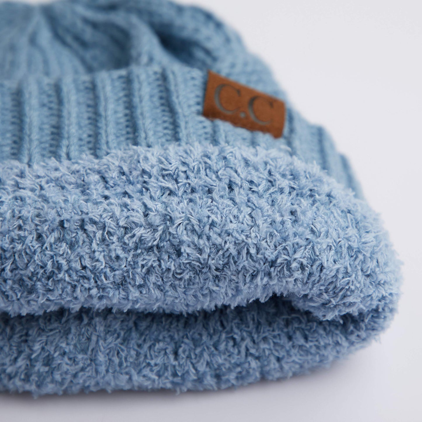 Hatsandscarf CC Exclusives Unisex Soft Stretch Solid Color Fuzzy Lined Beanie Hat (HAT-25) (Denim)