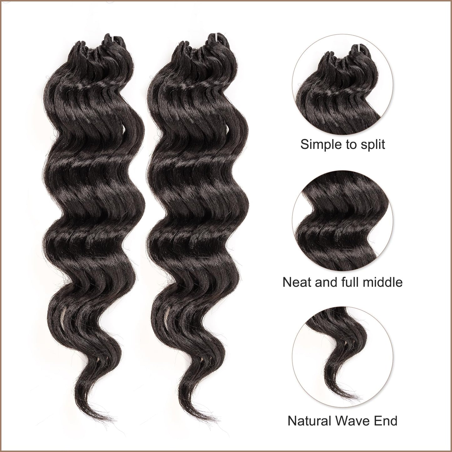 ToyoTress Ocean Wave Crochet Hair - 9 Inch 8 Packs Short Curly Ocean Wave Braiding Hair, Deep Wave Synthetic Crochet Braids (9 Inch, #2-8P)