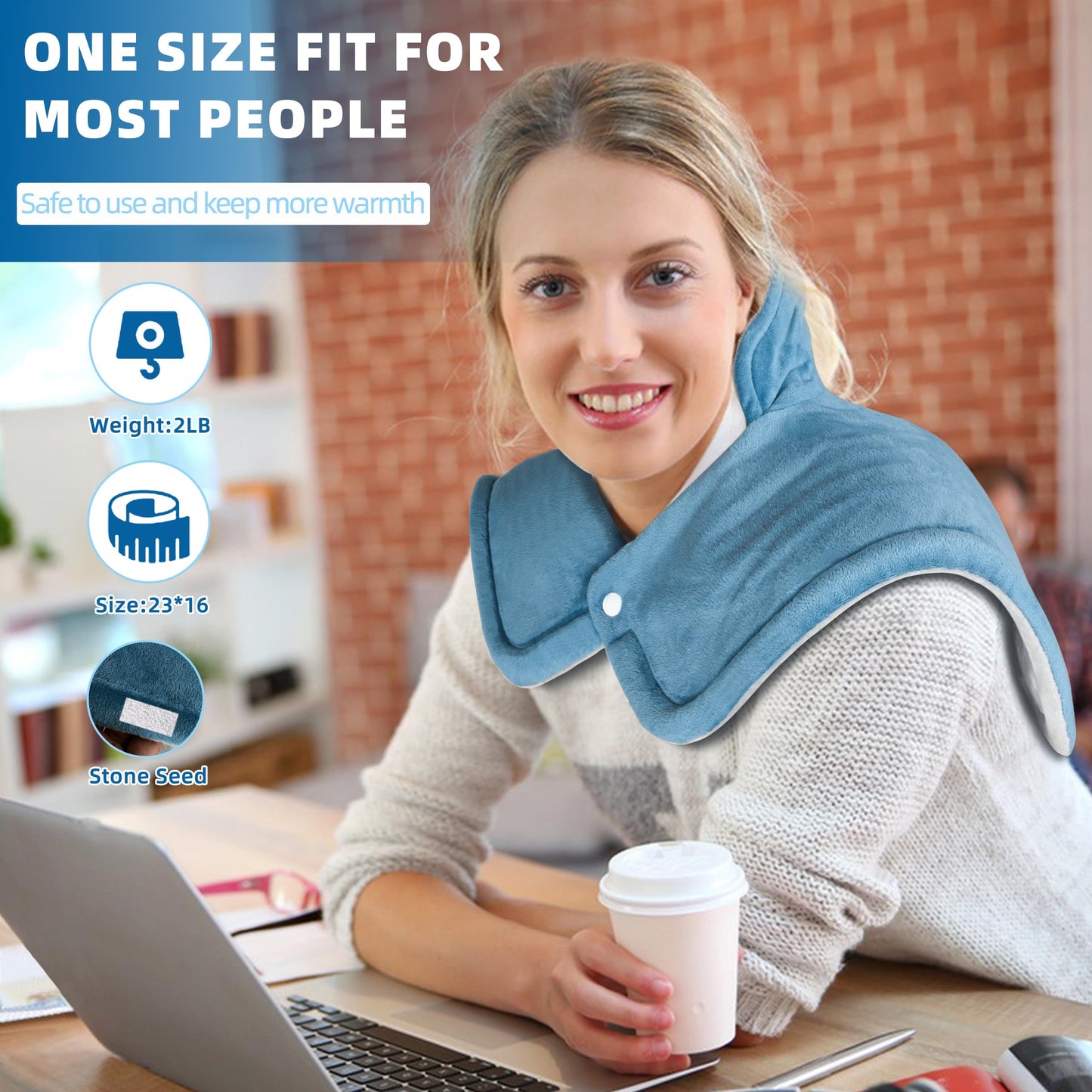 Heating Pad for Neck and Shoulders and Back Pain Relief Fathers Day Dad Gifts for Women Mom Men Dad 2lb Weighted Electric Neck Heating Pad Shoulder Heating Pads 6 Heat Settings 4 Timers Auto-Off