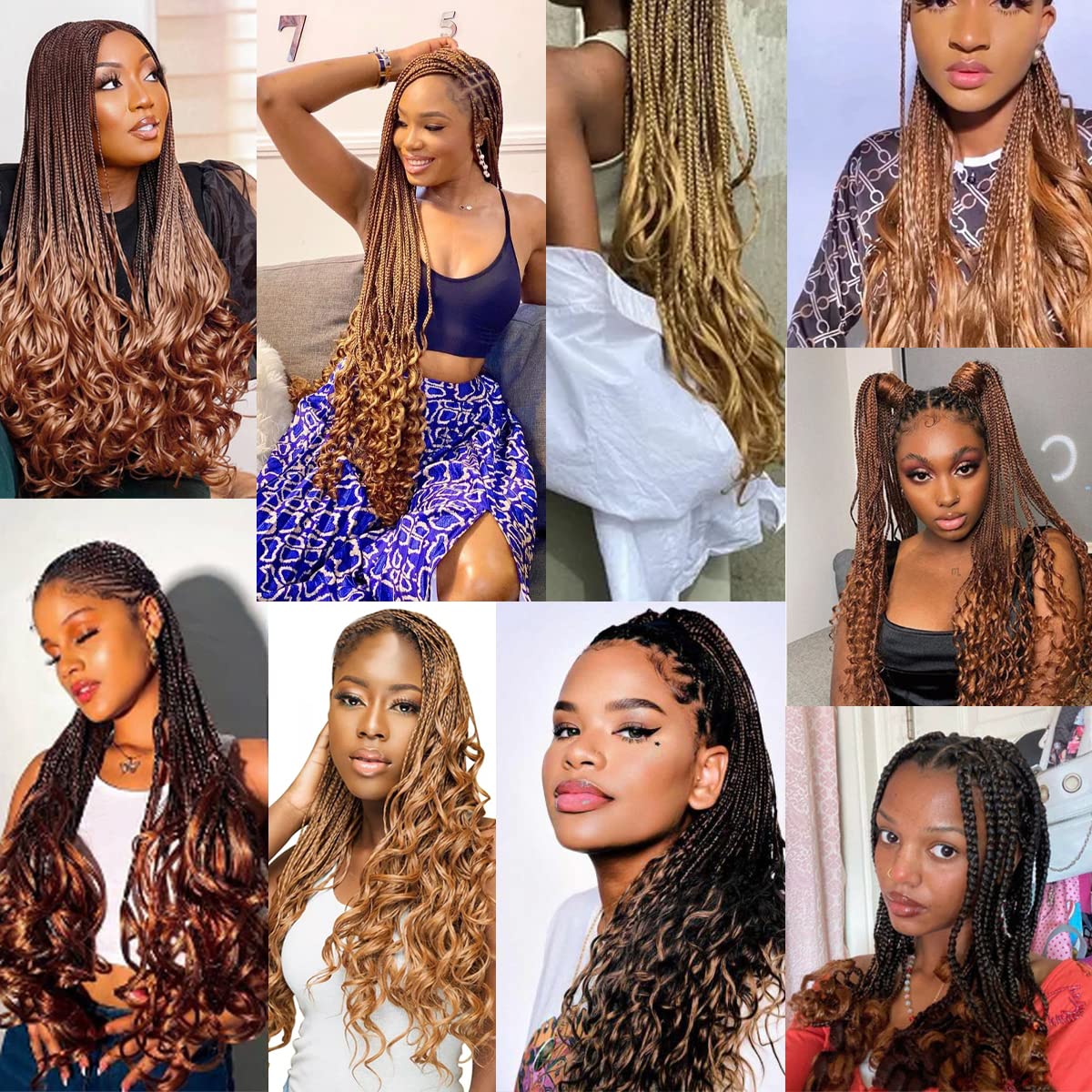 French Curly Braiding Hair,#BT01 Spanish Curly Braiding Hair for Box Braids 8 Packs Bouncy French Curl Braiding Hair 24 inch Pre Stretched Synthetic Hair Extensions(Pack of 8,#BT01)