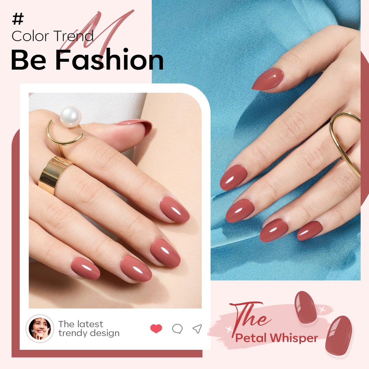 modelones Short Press on Nails, 32Pcs 16 Sizes Oval Fake Nails Kit Press Ons with Nail Glue, Adhesive Tabs, Nail File, Prep Pad, Manicure Stick, Petal Whisper