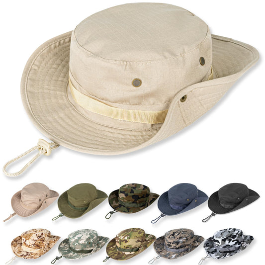 Sun Hats for Men Women Bucket Hat UPF 50+ UV Protection Boonie Hat for Safari Fishing Hiking Garden Beach Beige