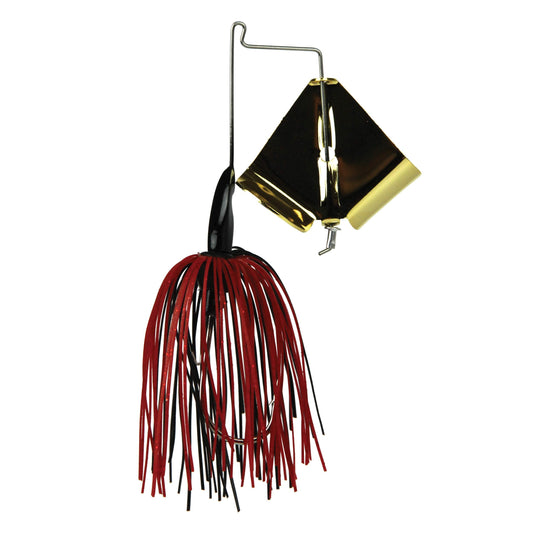 Tackle HD 1/2 Oz Worldwide Gold Buzzer Fishing Bait, Buzz Bait with Mustad Ultra Point Fishing Hook and Pro Series Skirt, Top Water Bass Fishing Lure for Freshwater, Black/Red (Gold Blade)