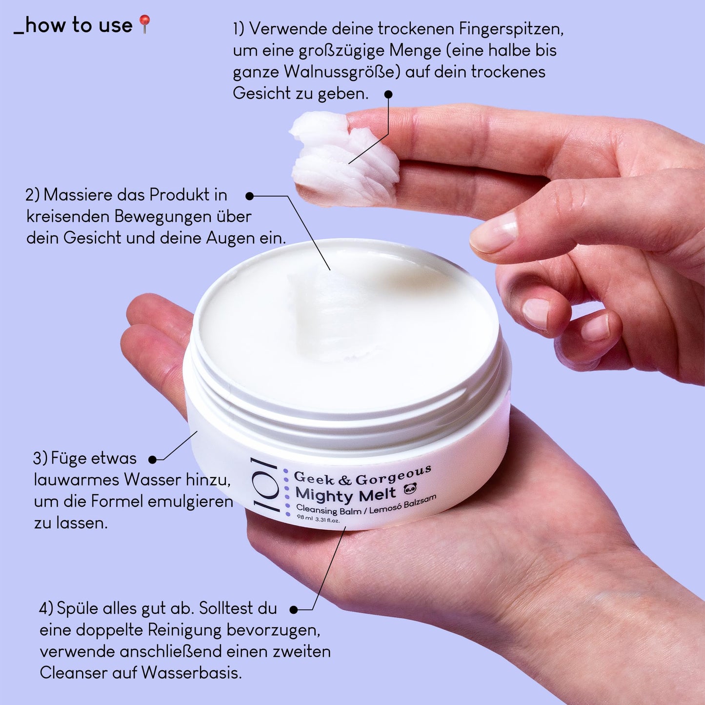 Geek & Gorgeous Mighty Melt cleansing balm - removes waterproof makeup & sunscreen, gentle for all skin types, 100ml