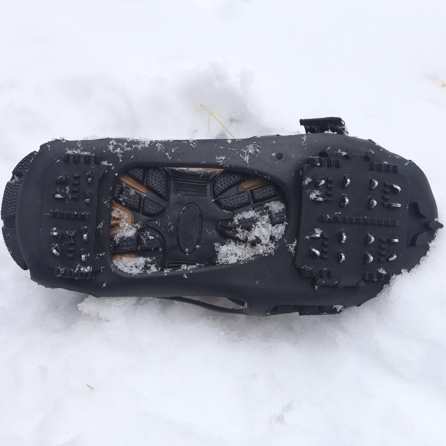 Ice Cleats Traction Crampons 24Teeth for Winter Shoes and Boots Ice Grips Walking on Snow Anti-Slip Ice Cleats with Adjustable Straps (XL(10-13 men/11.5-14 Women))