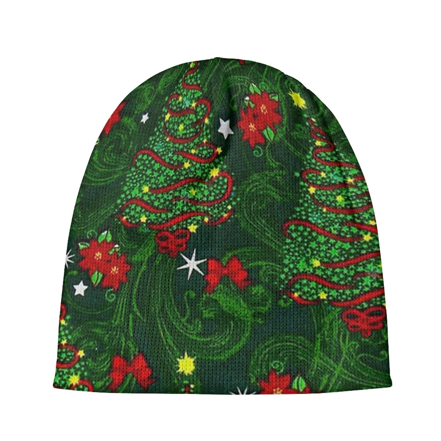 Ugly Christmas Exclusives Soft Stretch Knit Beanie Winter Hat for Women Men Xmas Tree Print