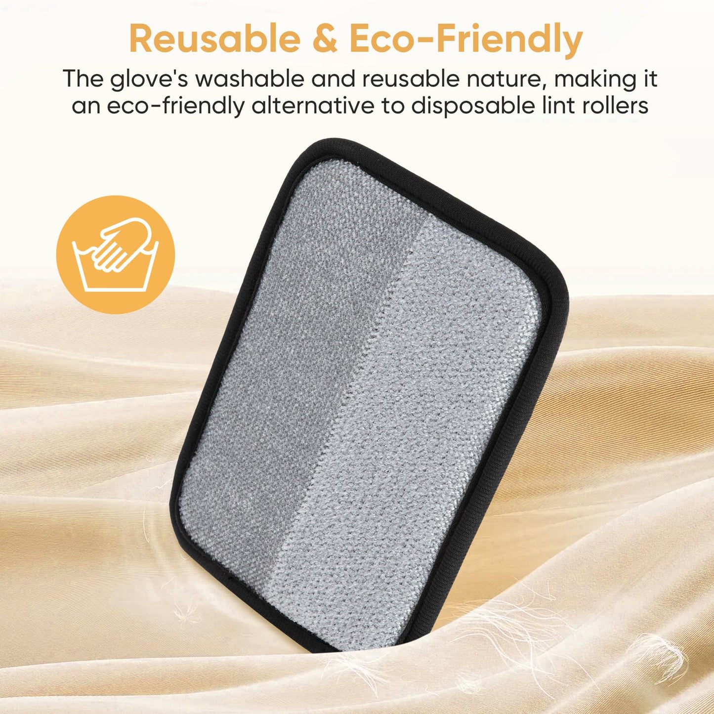 Wqapey Pet Hair Remover, Electrostatic Pet Hair Removal Gloves, Reusable Cat & Dog Hair Remover for Couch, Furniture, Carpet, Curtain, Upgraded Animal Fur Removal Tool, Cat Grooming Gloves-1 PCS
