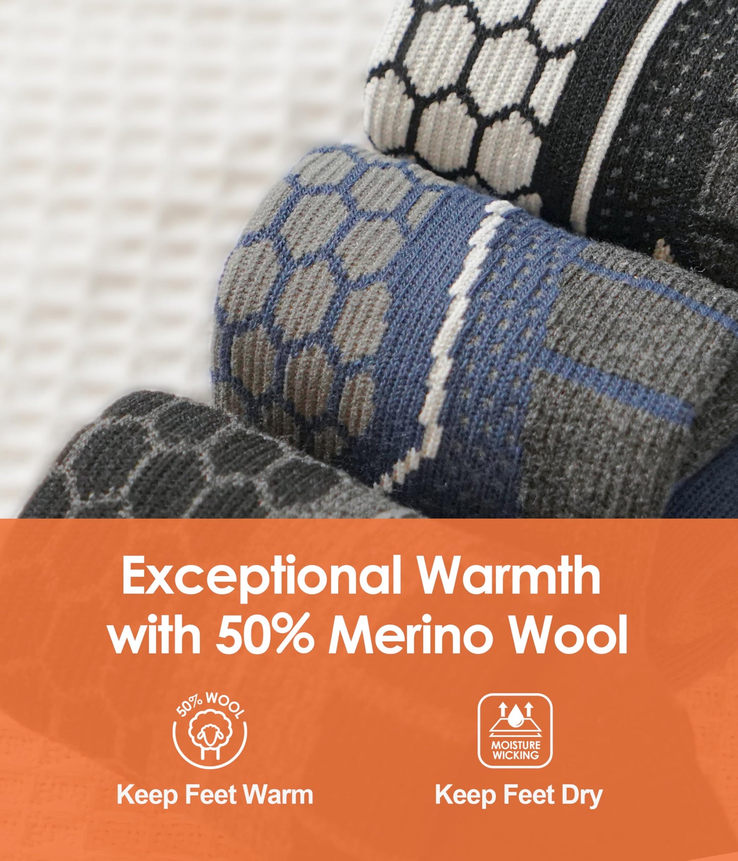 YESWEL Merino Wool Ski Socks For Men & Women, Skiing, Snowboard, Hunting, Over The Calf Winter Warm Socks, 2/3 Pack (X-Large, Black)