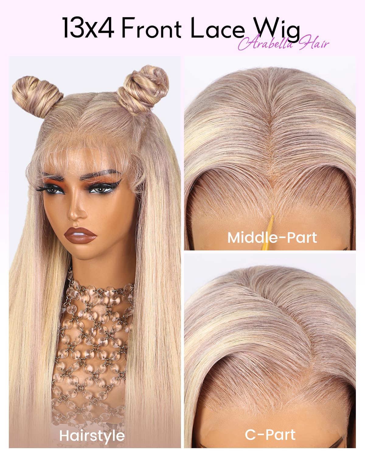 Arabella 10/613 Lace Front Wig Human Hair 13x4 Wear And Go Glueless Wig 12A Lace Front Wigs Human Hair 210% Density 10/613 Body Wave Hair HD Lace Frontal Wig Pre Plucked (18inch, 13x4 Body Wave Wig)