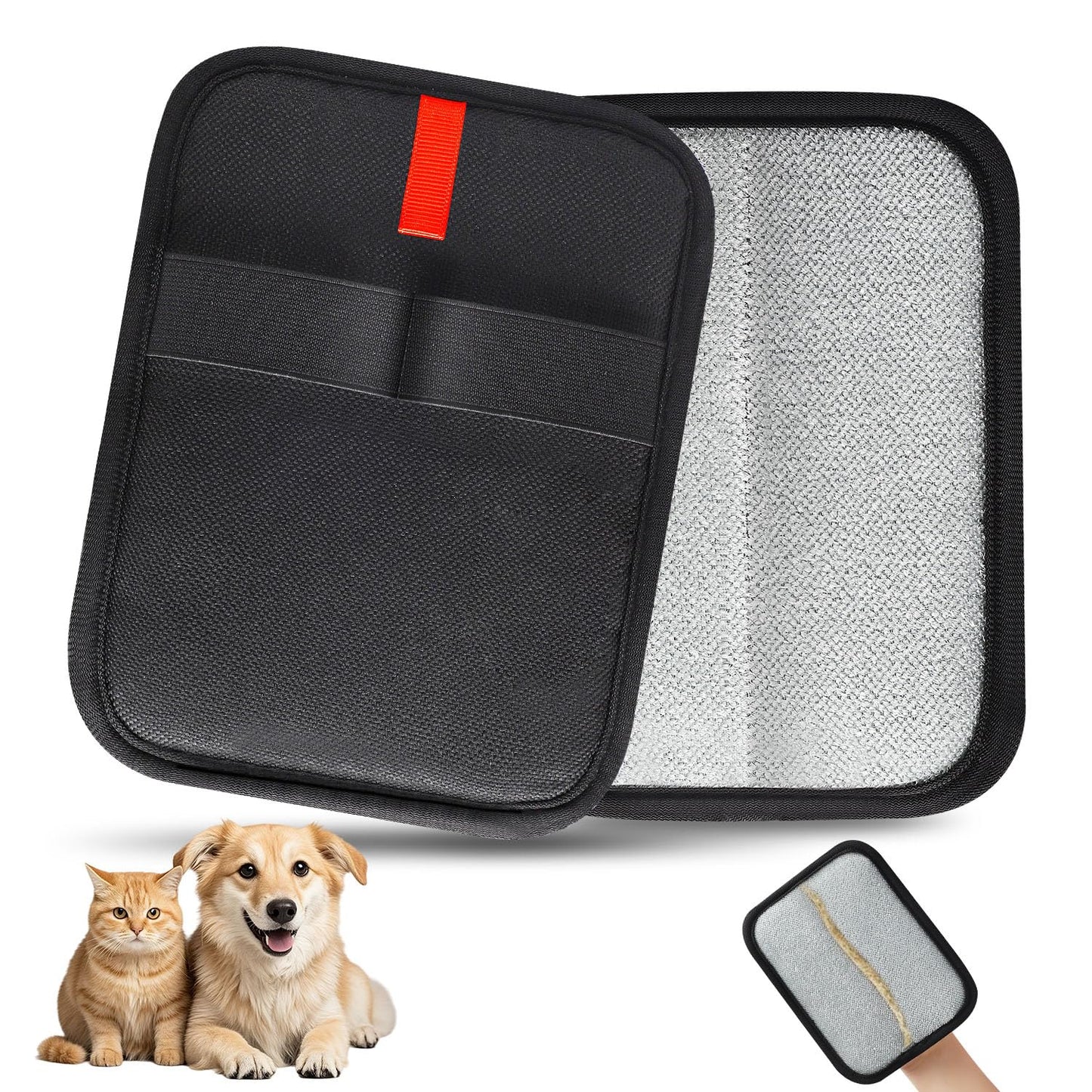 INABULETWO 1 Pcs Static Pet Hair Remover Gloves, Reusable Electrostatic Pet Cat Dog Hair Removal Grooming Gloves Brush Tool for Couch, Furniture, Carpet, Car Seat
