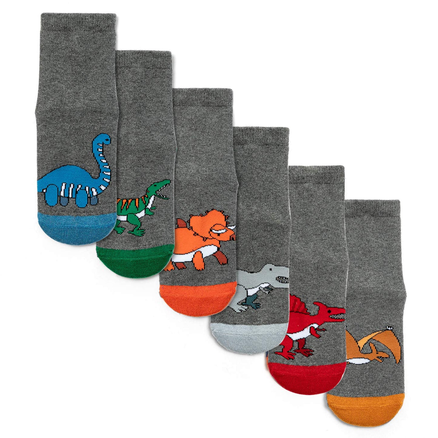 HowJoJo Boys Wool Socks Kids Winter Warm Socks Dinosaur Crew Socks 6 Pack 6-8 Years
