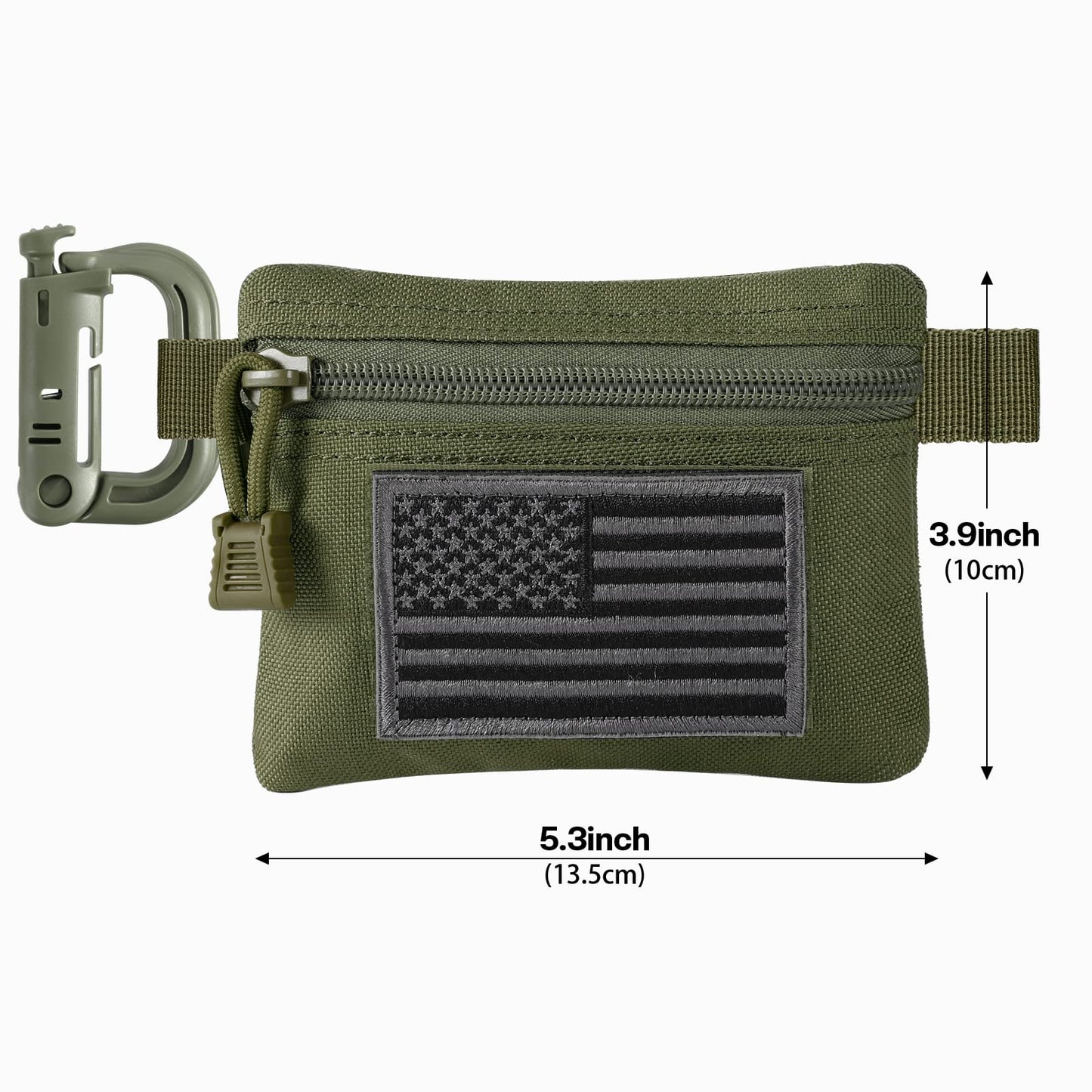 FRTKK 2 Pack Tactical Compact EDC Pouches, Military Molle Utility Pouch Organizer Pouch, Coin Purse Keychain Pocket Credit Card Holder Waist Pack (Army Green 3)