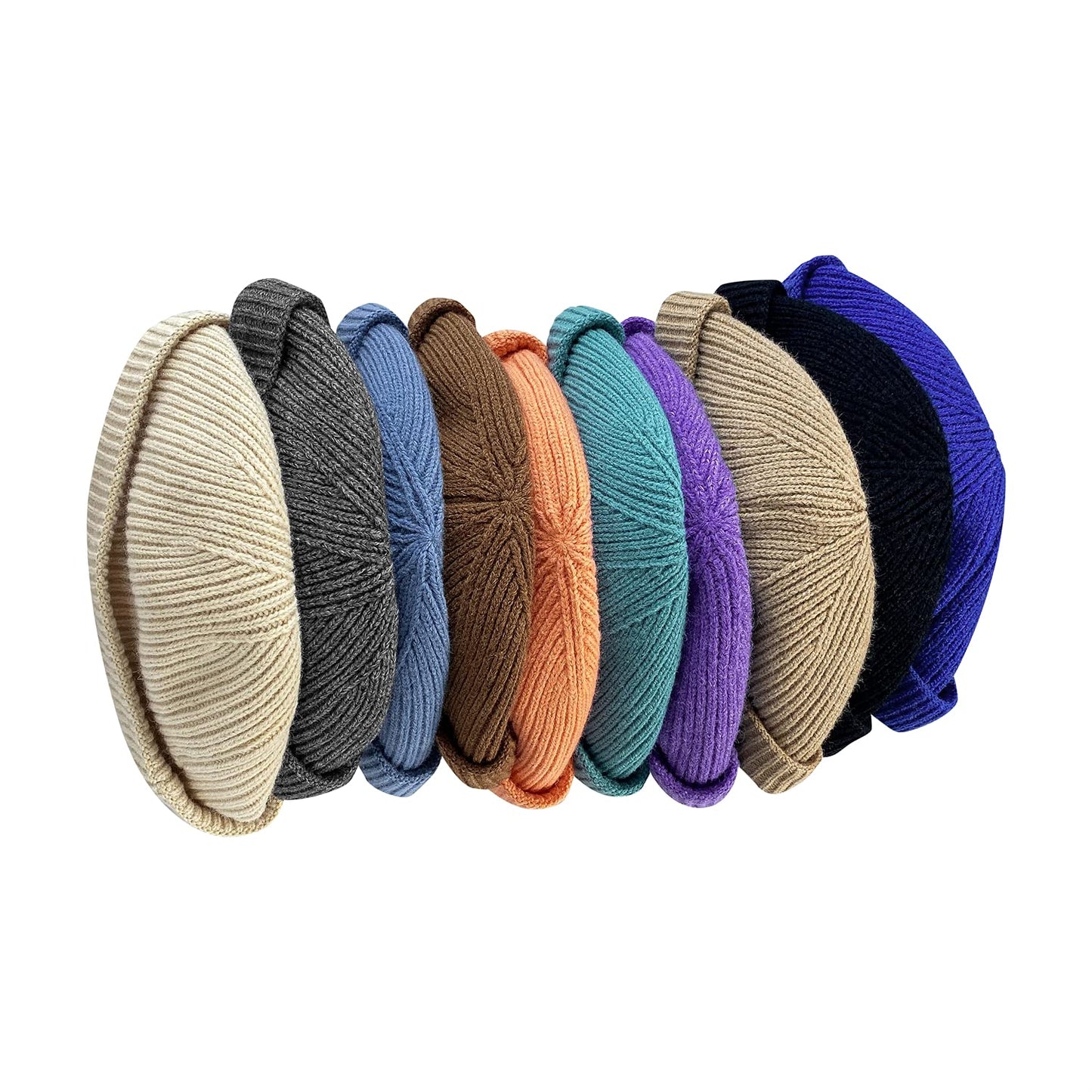 Croogo Docker Hats Round Beanie Hat Casual Lovers Visor-Less Sailor Skullcap Fashion Men's Landlord Hat Winter Hat,Khaki-CT47