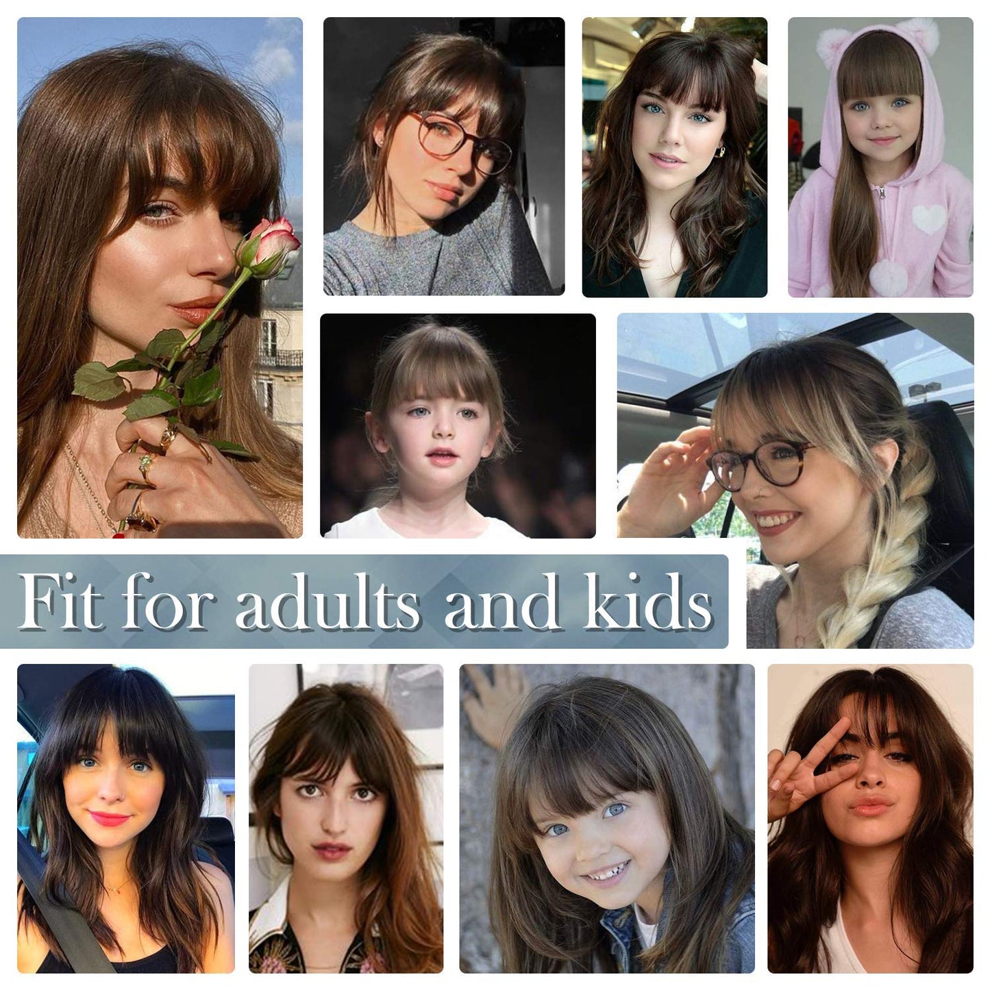 BARSDAR Real Human Hair Clip in Bangs - Human Hair Clip in Bangs for Women - Auburn Thick Bangs Extensions Fringe with Temples Dyeable Real Hair Bangs Hairpieces - Medium Auburn