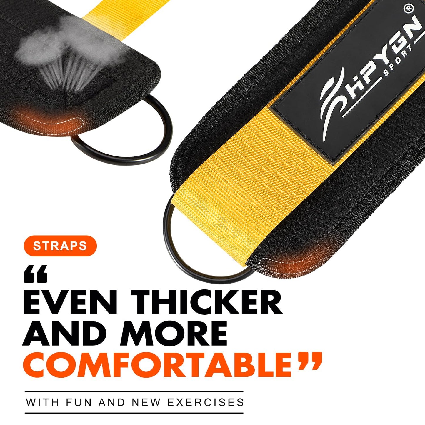 Ankle Straps for Cable Machine, Gym Ankle Cuff Kickback Strap for Working Out, Padded Gym Strap for Kickbacks, Glute Leg Workouts, Curls, Booty Hip Abductors Exercise, Cable Machine Ankle Attachment