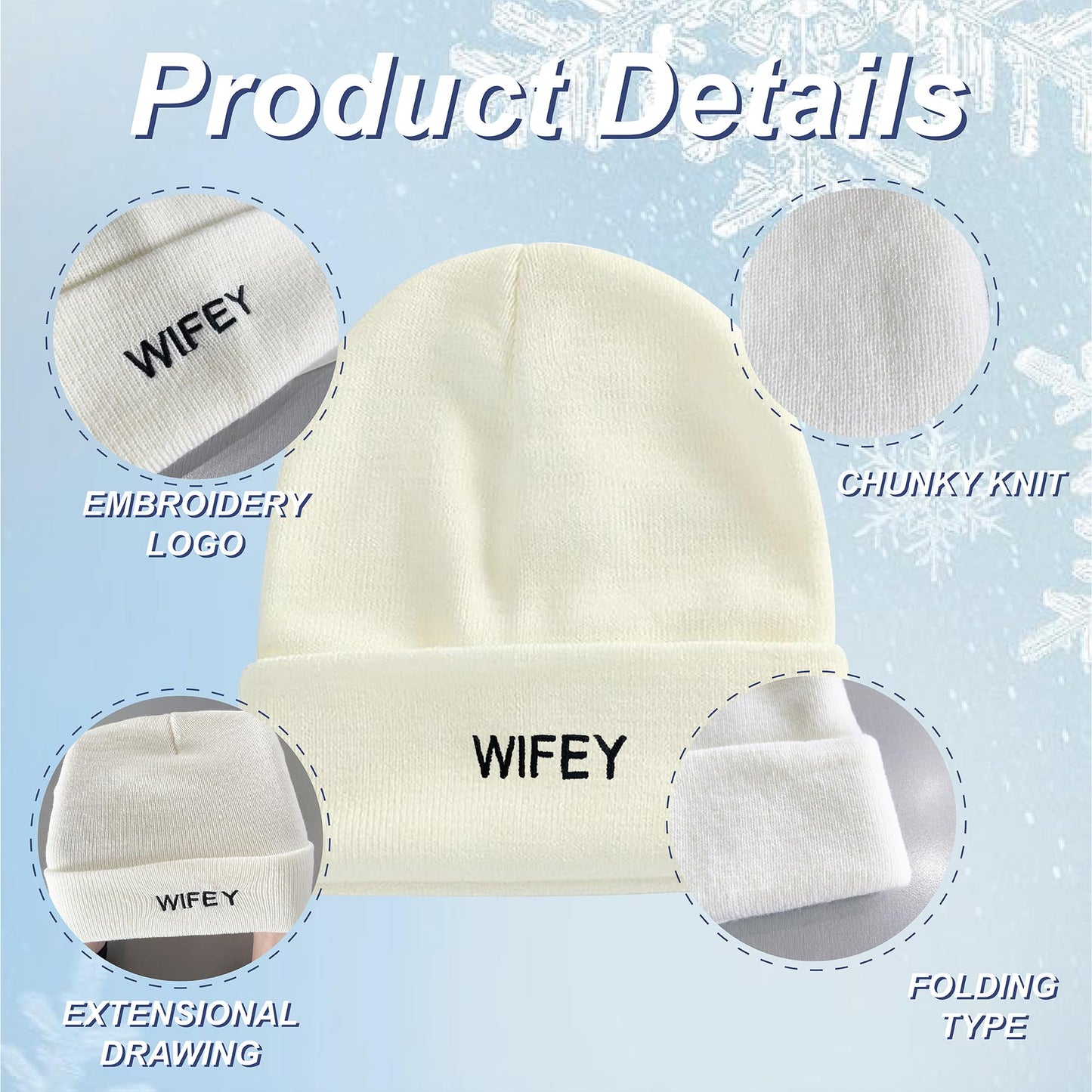 GroomBrideGifts Wedding Gifts for Couples, Hubby & Wifey Wedding Beanie Hat Set, Bridal Shower Gifts, Unique Gift for Engagement, Wedding, Honeymoon, Newly-Married Anniversary