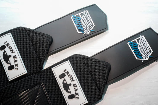 Generic Anime Wrist Wraps Ideal for Weightlifting, Powerlifting, and CrossFit. One Size Fits All. Premium Wrist Support for Gym Workouts (AOT Scout), Black