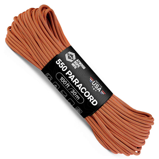 Atwood Rope MFG Color Changing 550 Paracord 100 Feet 7-Strand Core Nylon Parachute Cord Outside Survival Gear Made in USA | Lanyards, Bracelets, Handle Wraps, Keychain (Sea Dragon)