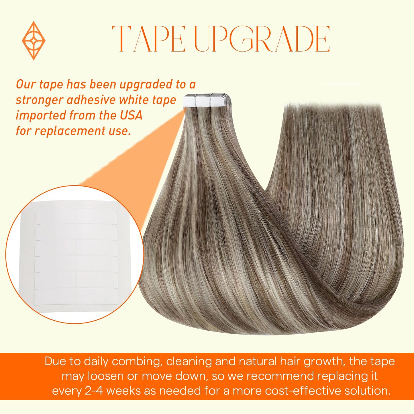 Full Shine Tape in Real Human Hair Extensions Color 8 Light Brown Highlight with 60 Blonde 30 Gram Remy Tape in Hair Extensions 20 Pcs Hair Extensions 12 Inch Invisible Straight Tape Hair for Wedding
