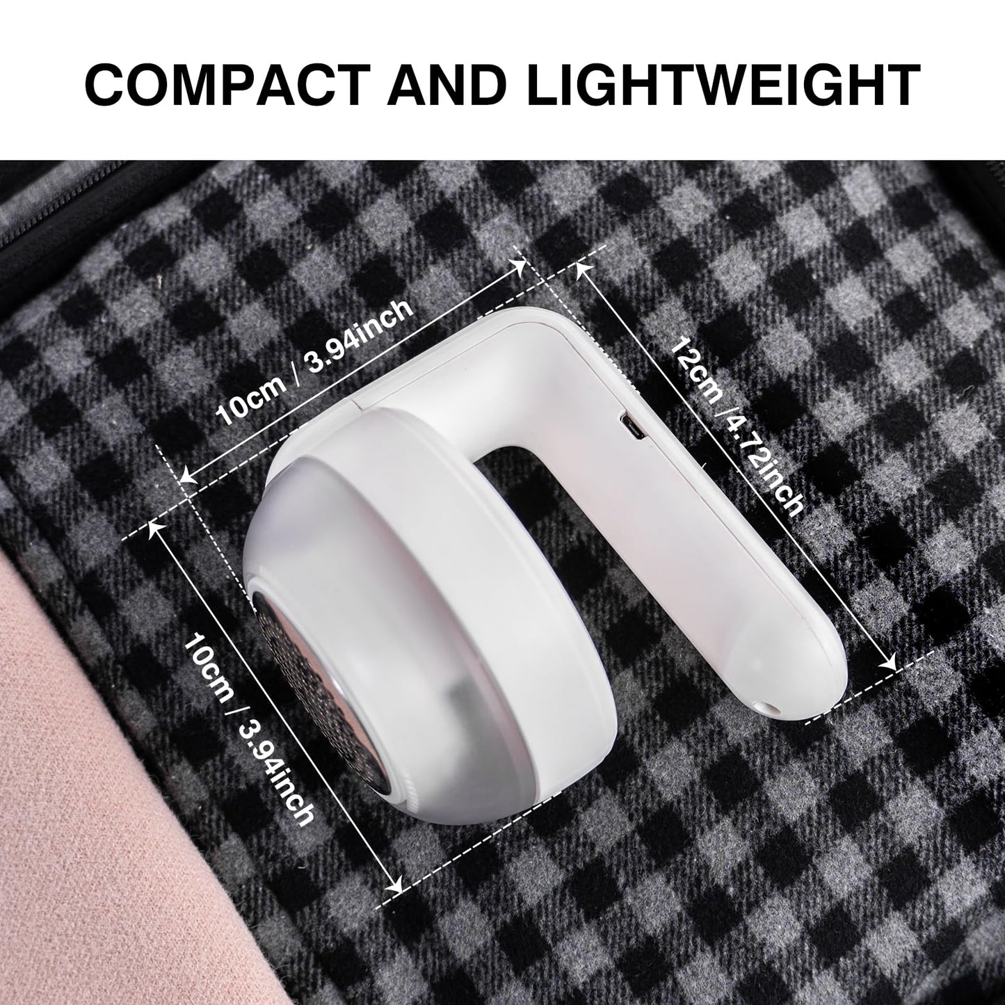 bestmoument Fabric Shaver, Lint Remover Rechargeable, Electric Portable Sweater Defuzzer Digital LED Display to Remove Pilling for Clothes, Furniture, Sweater, (White with Three Shaver Blades)