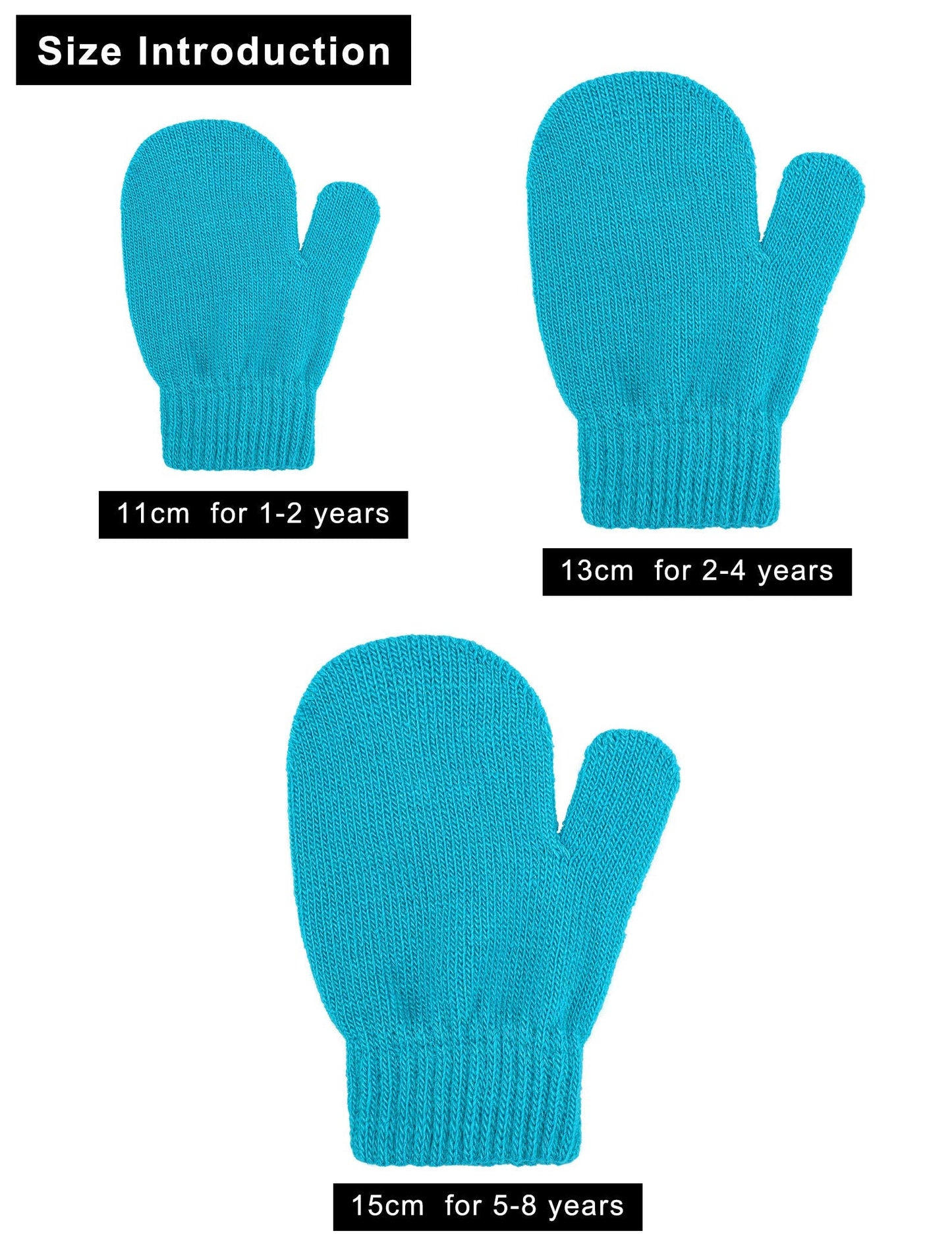 Cooraby 12 Pairs Toddler Winter Mittens Unisex Knitted Baby Gloves Mittens (2-4T, White,Beige,Orange,Mixed Rainbow Colors)