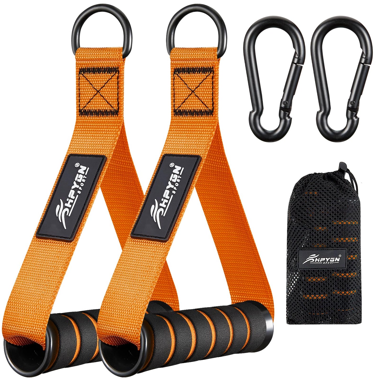 Exercise Handles, Gym Replacement Handle Attachments for Cable Machine Pulleys, Resistance Band and Strength Trainer, Pull Down Workout Accessories, Home Gym Add On Equipment