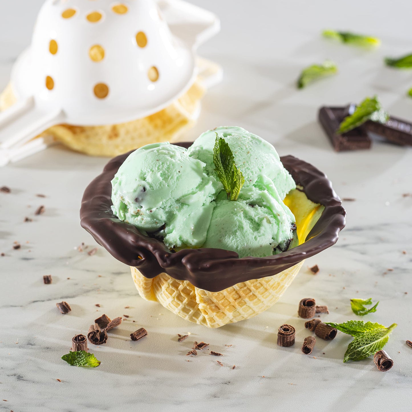 Waffle Cone and Bowl Maker for Homemade Ice Cream Cones- Includes Shaper Roller & Bowl Press- Electric Nonstick Waffler Iron Machine for Sundaes or DIY Dessert, Summer BBQ Gift Treat for Kids Adults