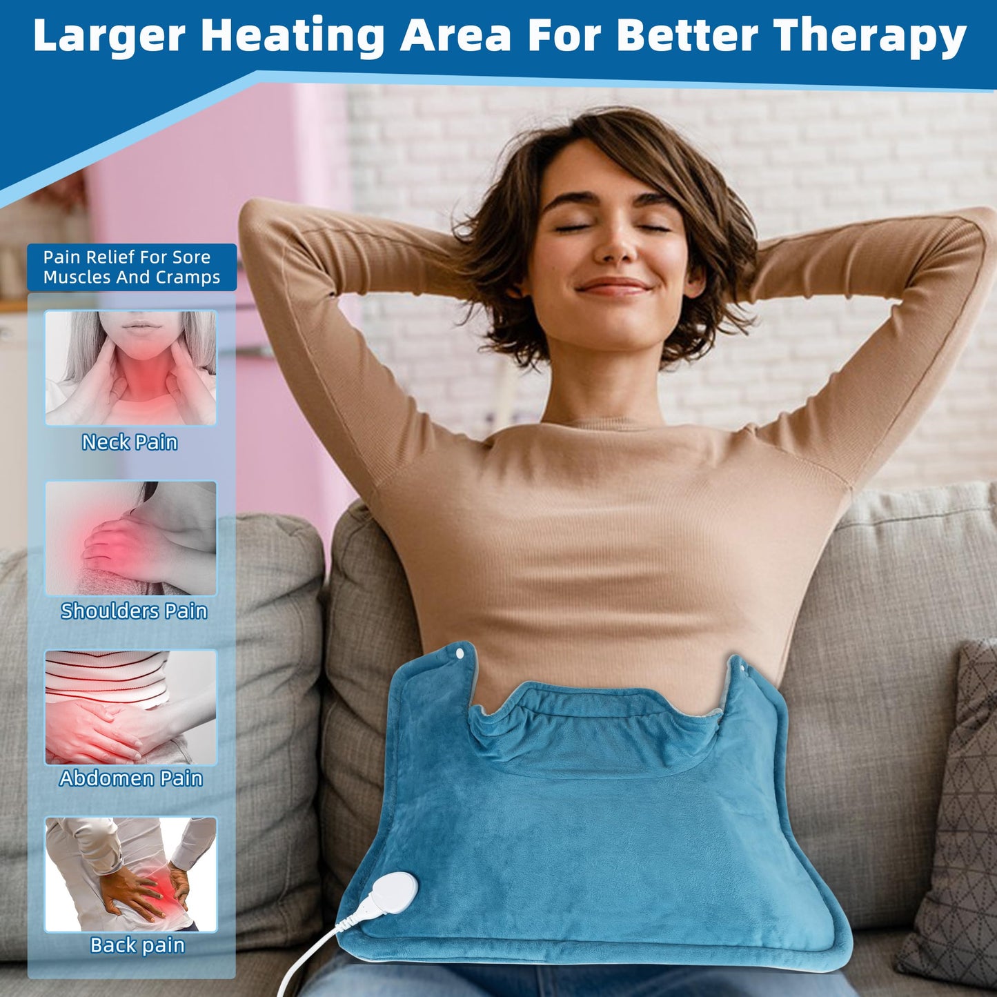 Heating Pad for Neck and Shoulders and Back Pain Relief Fathers Day Dad Gifts for Women Mom Men Dad 2lb Weighted Electric Neck Heating Pad Shoulder Heating Pads 6 Heat Settings 4 Timers Auto-Off