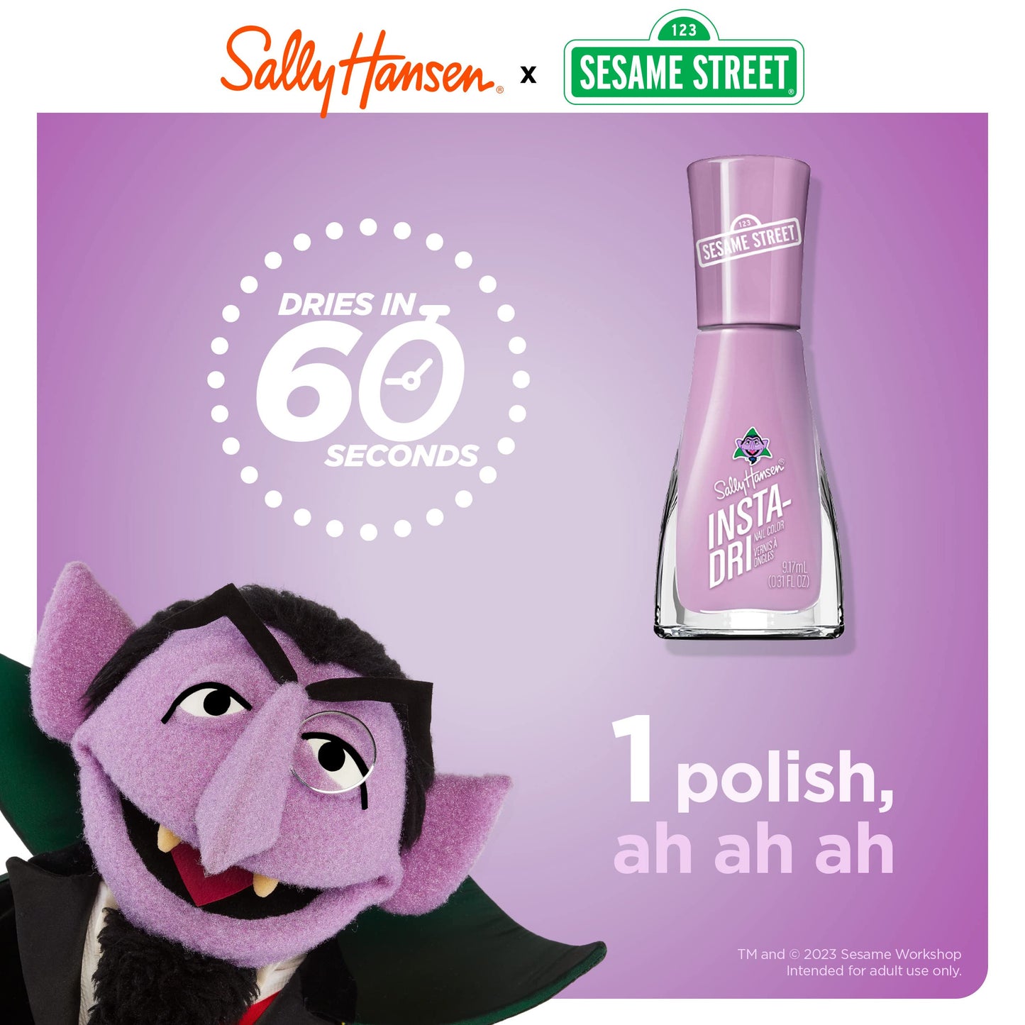 Sally Hansen Insta-Dri Sesame Street Nail Polish Collection - Elmo Loves Hue & C is for Color Duo - 0.31 fl oz.