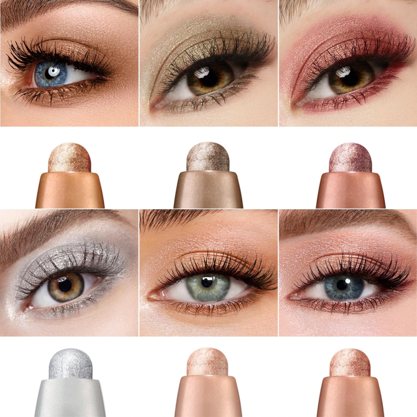 Jolilab Eyeshadow Stick Set, 4 Colors Matte Professional Bright-Colored Contouring and Highlight Stick, Cream Waterproof Long Lasting High Pigmented Eye Shadow. (4, 18+21+22+23)