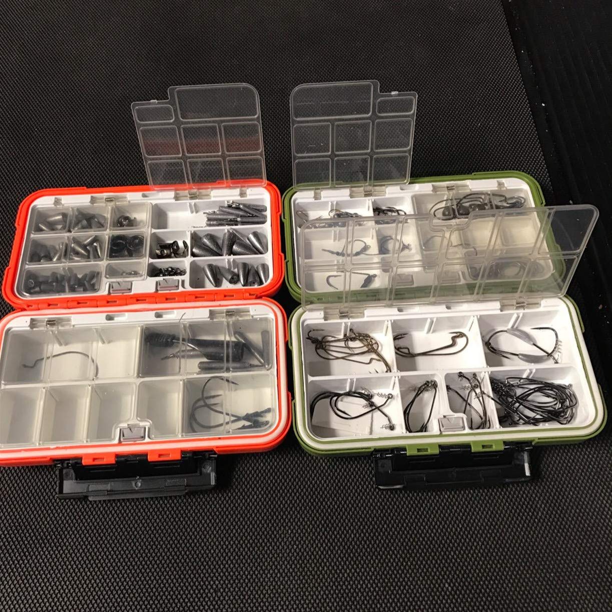 Goture Small Tackle Box, Waterproof Fishing Lure Boxes, Storage Case Bait Plastic Accessories Containers Orange SMALL 7.8'' X 4.2'' X 1.8''