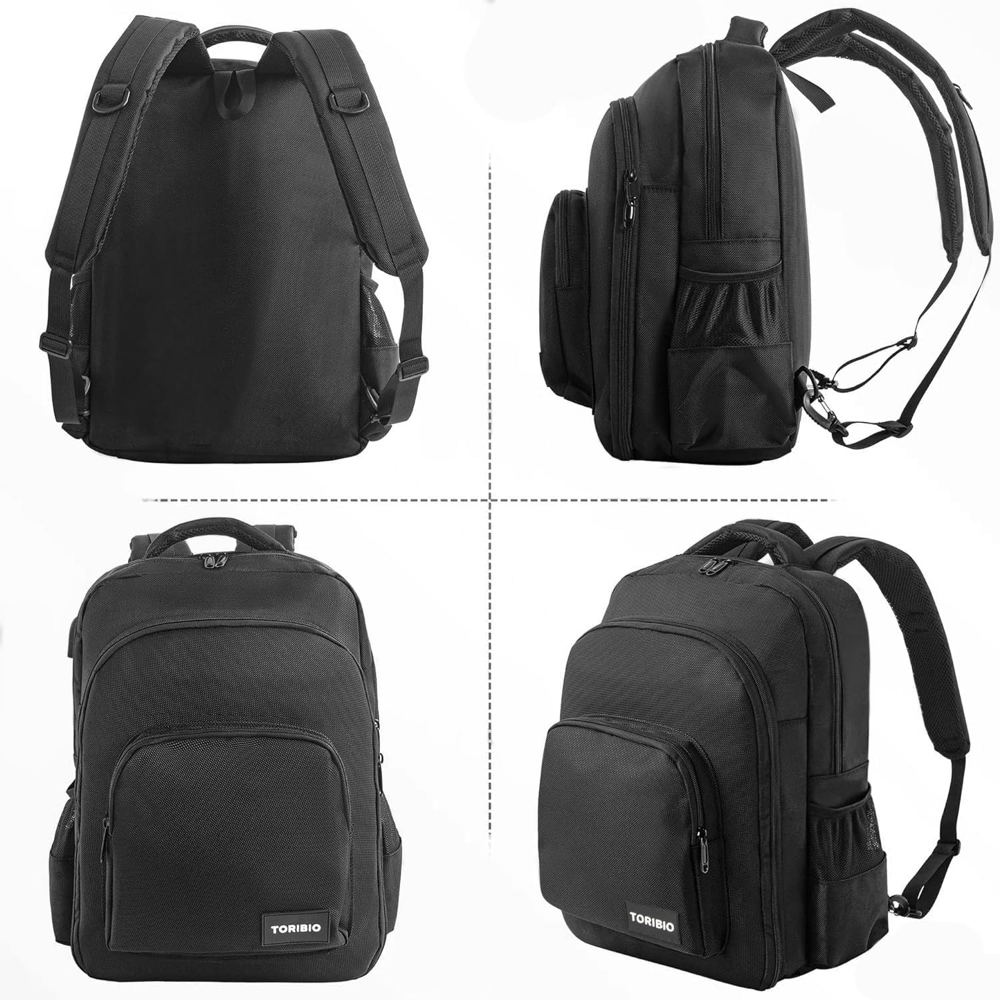 TORIBIO Barber Supplies Bag for Clippers and Supplies, Hairstylist Clipper Portable Backpack for Barber Tools (Black)