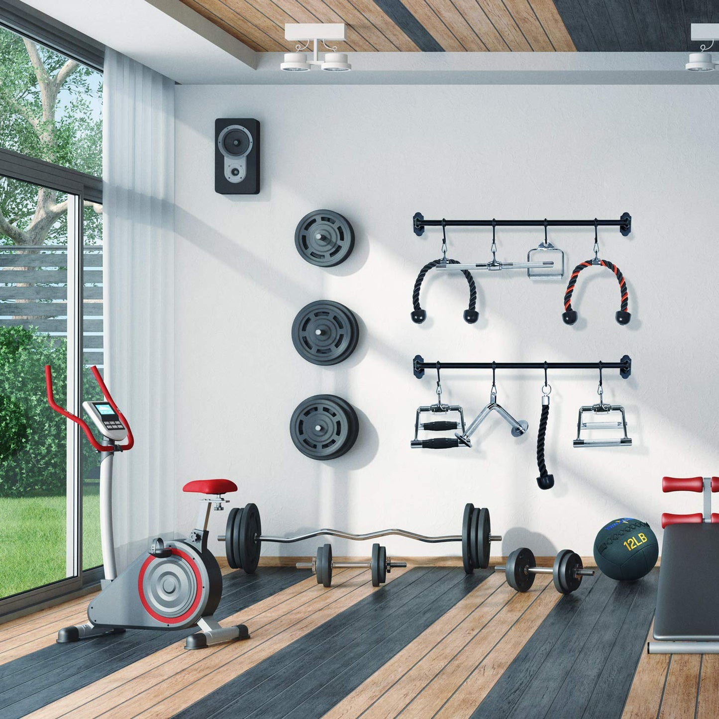 Yes4All D Row Handle Cable Attachment for Weight Workout, Cable Machine Accessories for Home Gym