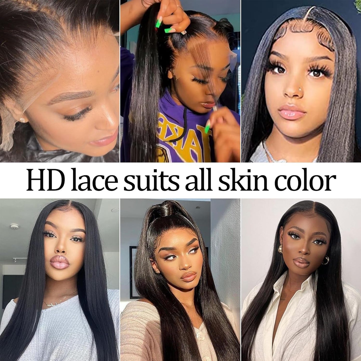 Straight Lace Front Wigs Human Hair Pre Plucked Baby Hair 180 Density 13x4 HD Lace Frontal Wigs Human Hair Brazilian Virgin Human Hair Wigs for Women Natural Color 28 Inch
