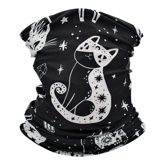 Real Sic Neck Gaiter/Balaclava/Magic Scarf Headband Face Mask Protection (Halloween Cats)