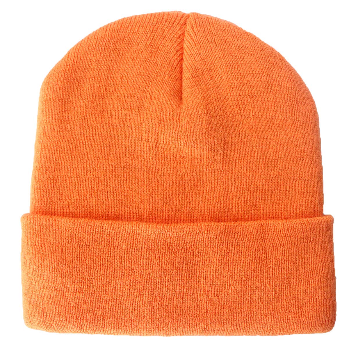 Telea Thick Winter Warm Cuffed Beanie with Soft Lining Adult Size for Men and Women Orange