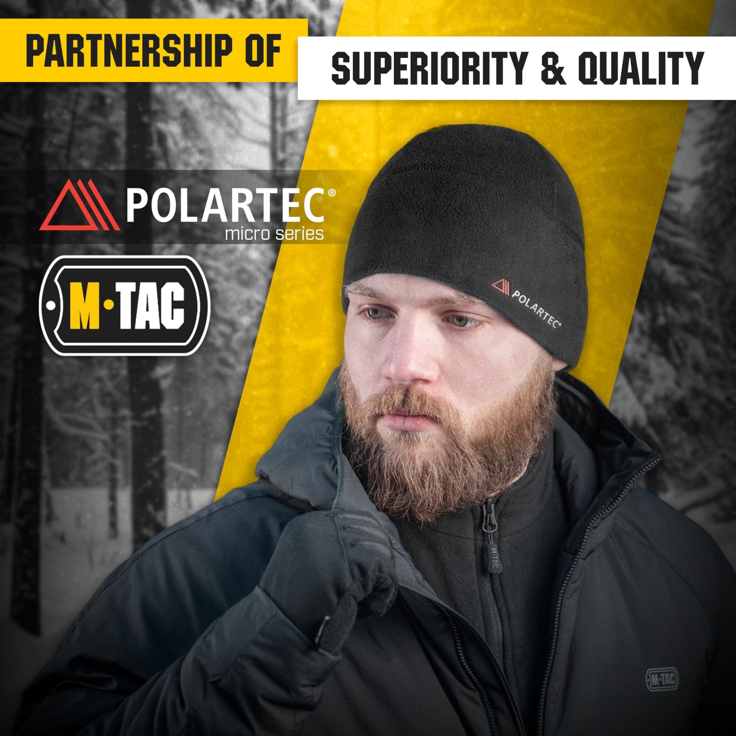 M-Tac Polartec Micro Series Fleece Watch Cap - Tactical Army Military Beanie Hat Winter Skull Cap (XL, Black Polartec)