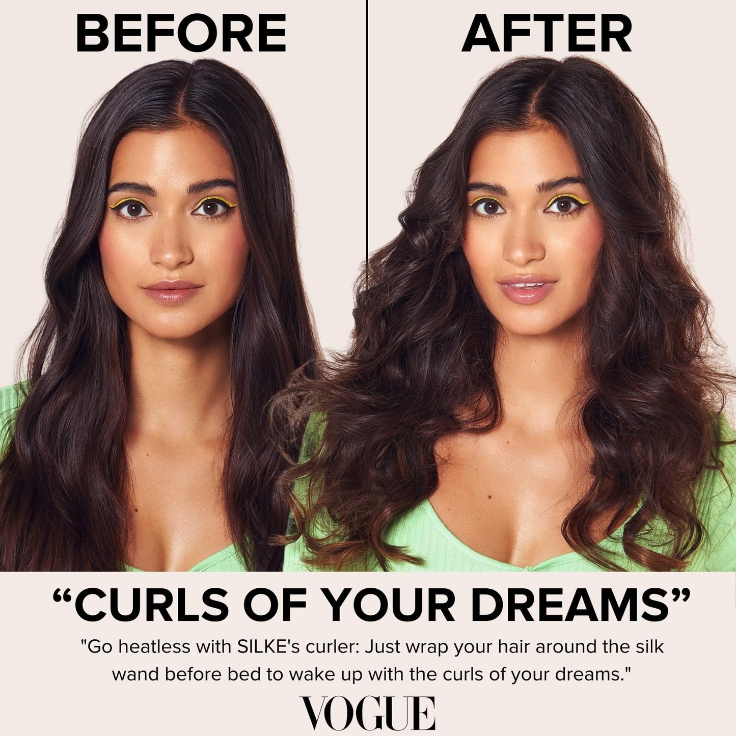 SILKE Heatless Hair Curlers | 100% Luxurious Heatless Curls Headband | Silk Heatless Curlers to Sleep In | No Heat Curlers for Overnight Curls | Heatless Curling Set | Big Bounce, No Effort (Pink)