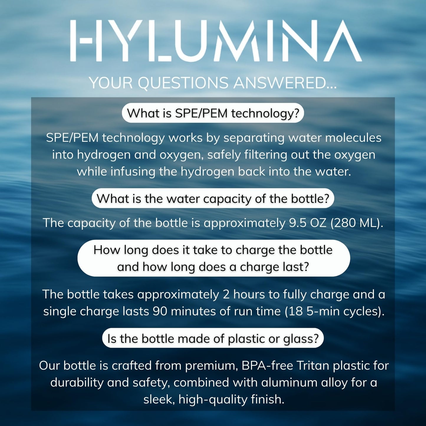 Hydrogen Water Bottle Generator – Up to 6400ppb H₂ – SPE/PEM Tech & OLED Display – Portable 9.5oz Molecular Hydrogen Water Machine – Premium Gift Packaging – Rechargeable, BPA-Free, Leakproof