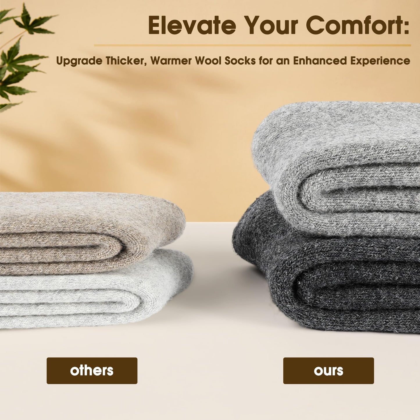 DOINUO Wool Socks for Women, 5 Pairs Thermal Thick Warm Winter Hiking Walking Cozy Crew Boot Gifts Socks