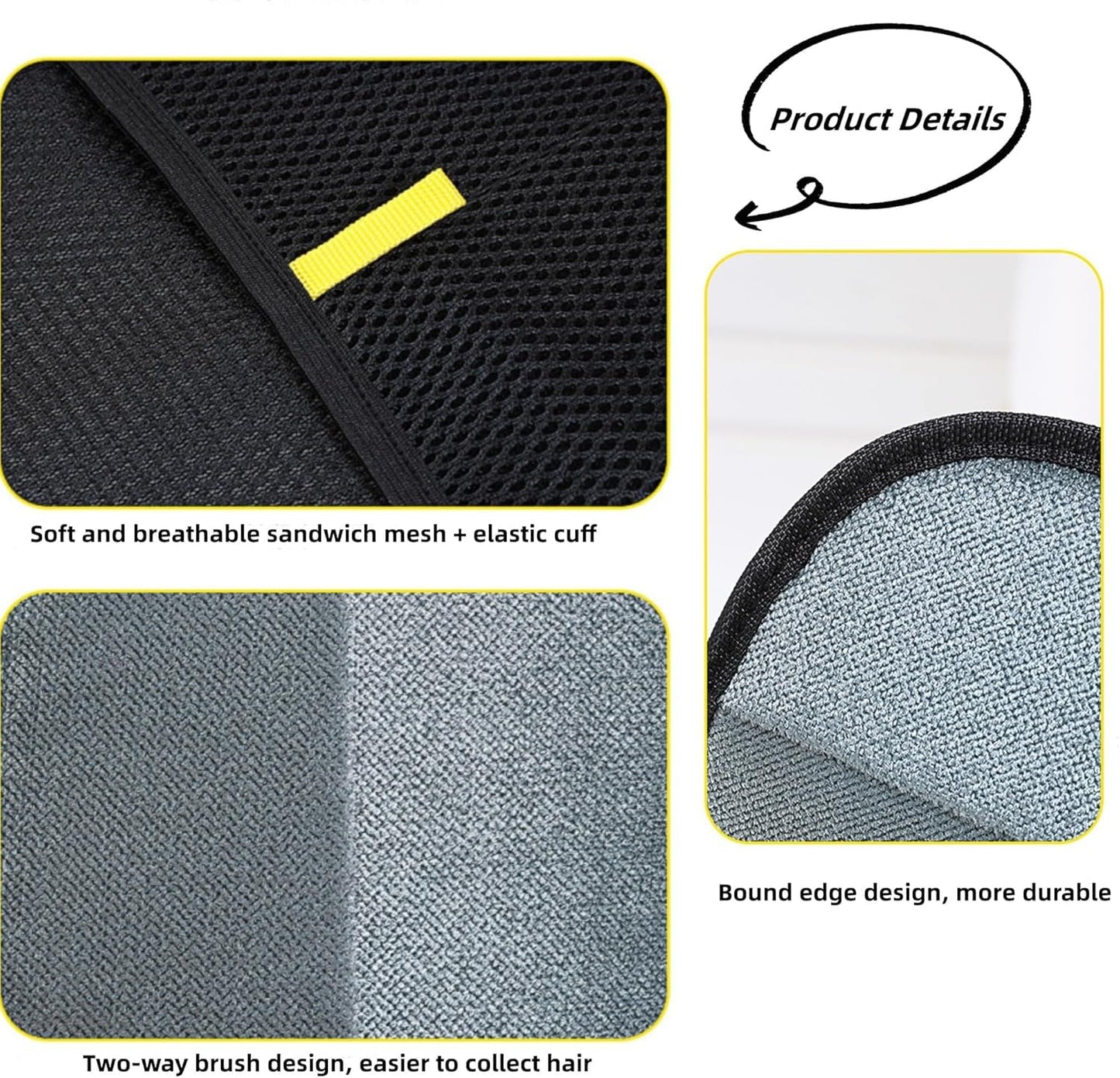 3pcs Pet Hair Removal Glove for Cats & Dogs, 2025 New Upgrade Efficient Grooming Gloves for Pet Hair, Reusable Cat Dog Electrostatic Hair Remover Grooming Glove Tool