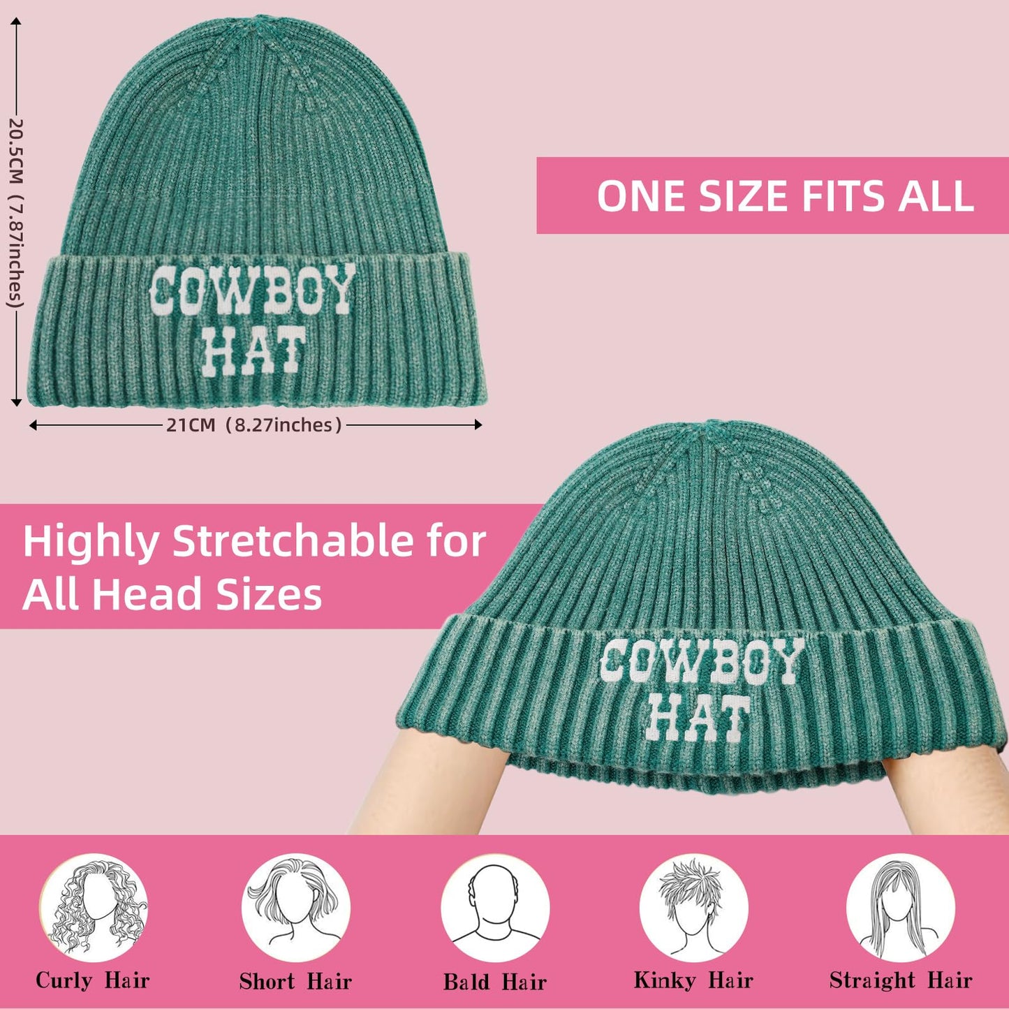 Mladahat Cuffed Beanie Knit Hat Unisex Knit Cap with Soft Acrylic Winter Beanie Hat Green