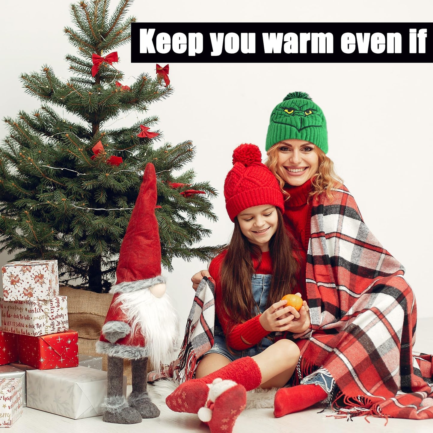 The Grinchmas Christmas Beanies Hats Men Women, Christmas Beanies Green Hat Slouchy Warm Cap Big Face Hats for Men and Women (US, Numeric, 5 1/8, Standard, Green)