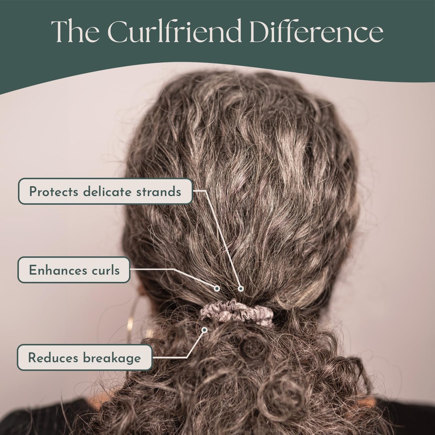 Authentic Mulberry Silk Skinny Hair Match Scrunchies for Women, Anti Breakage Hair Ties for Curly Thick & Thin Hair, No Dent, No Pull, 100% Silk for Buns, Sleep & Ponytail, Silver/Deep Grey (4 Pack)