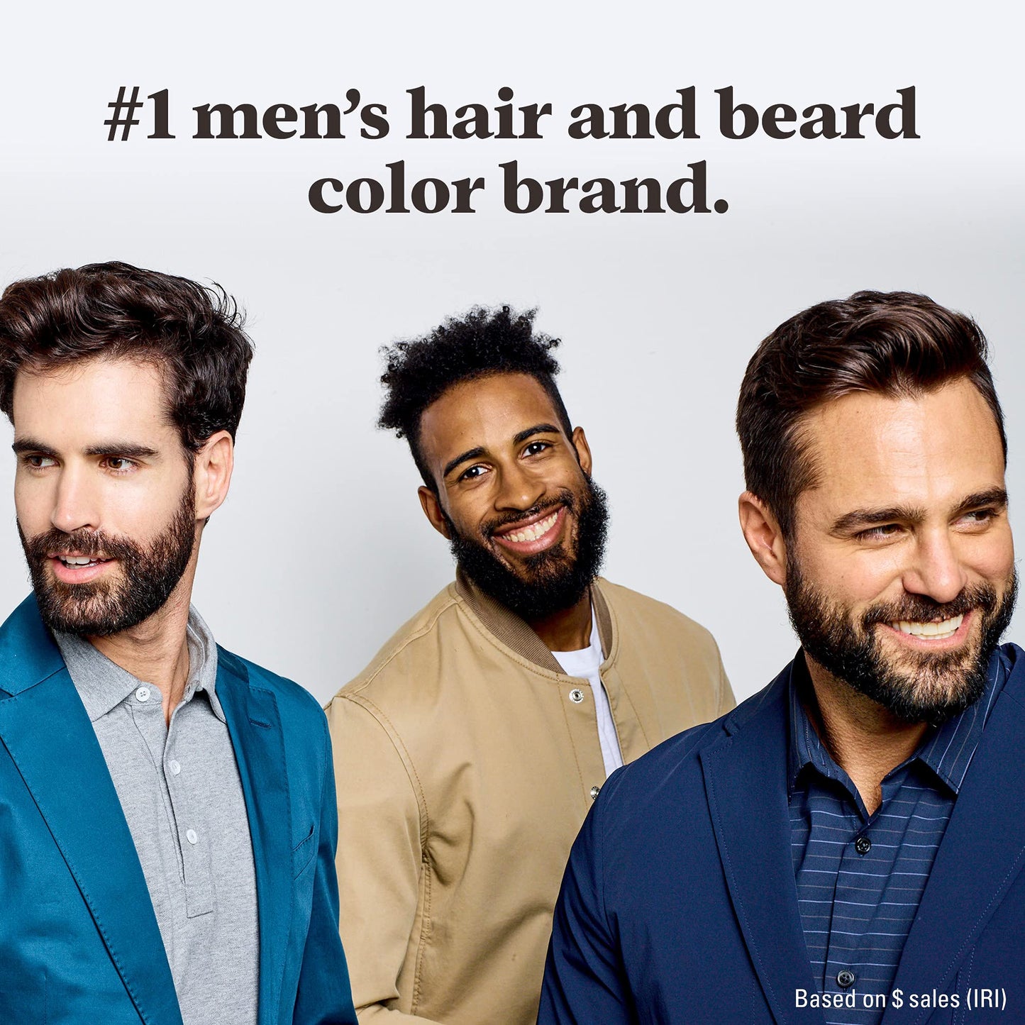 Just For Men Mustache & Beard, Beard Dye for Men with Brush Included for Easy Application, With Biotin Aloe and Coconut Oil for Healthy Facial Hair - Medium-Dark Brown, M-40, Pack of 1