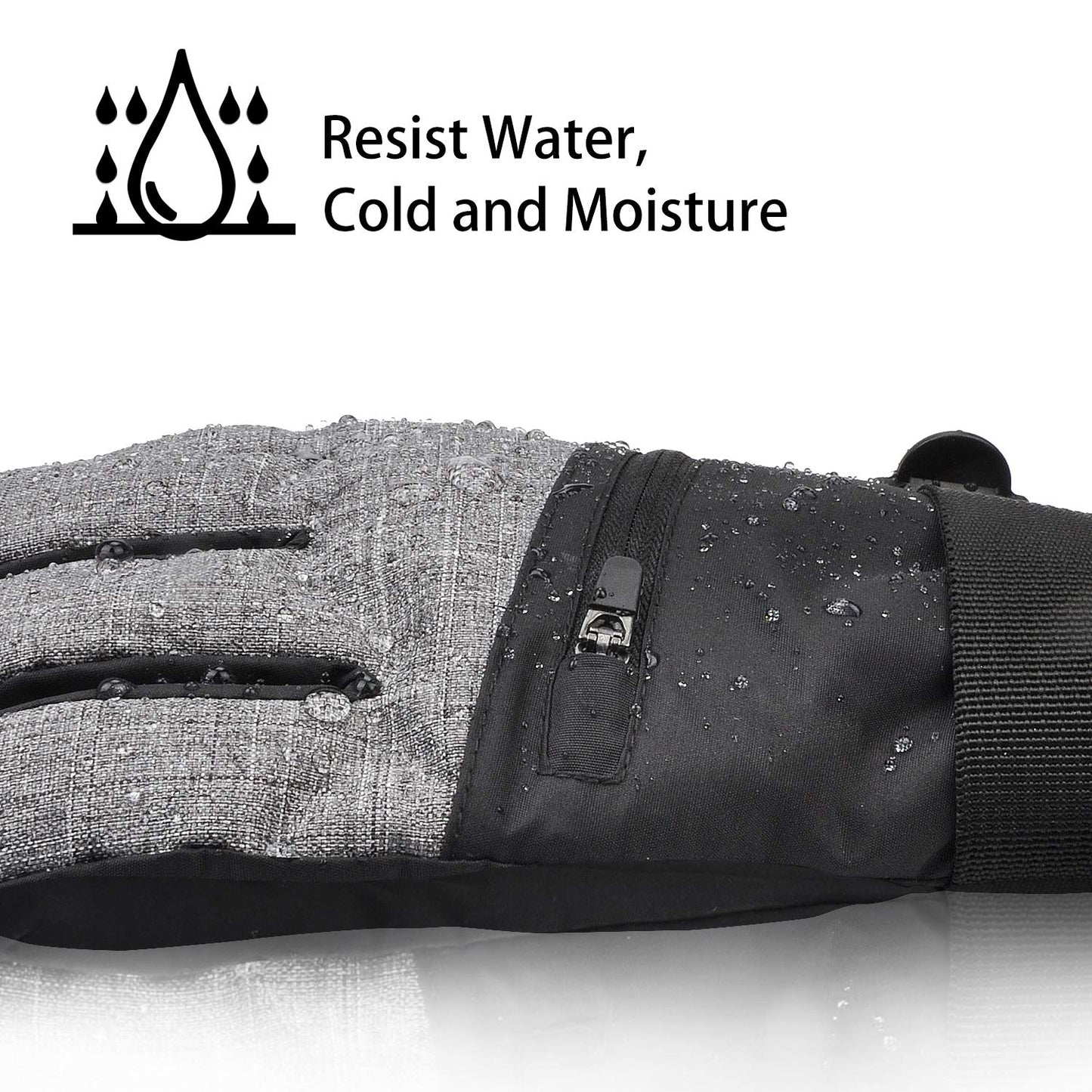 Solaris Waterproof Winter Gloves with Card Pocket, Warm Cozy 3M Thinsulate Ski Gloves for Snowboarding, Shoveling & Outdoor Sports, Gift Idea for Women Men