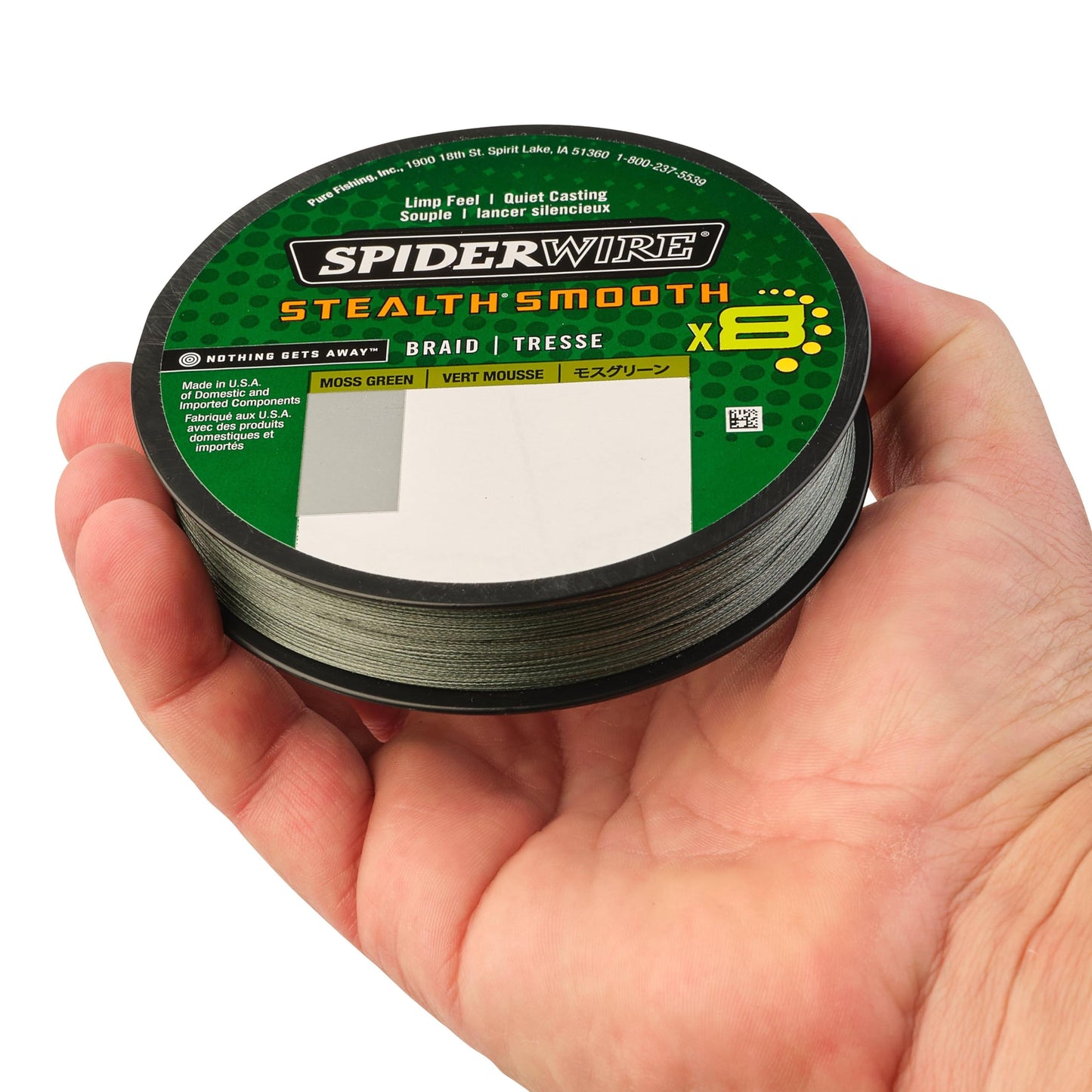 SpiderWire Stealth® Translucent Superline, Moss Green, 15lb | 6.8kg, 200yd | 182m Braided Fishing Line, Suitable for Saltwater Environments