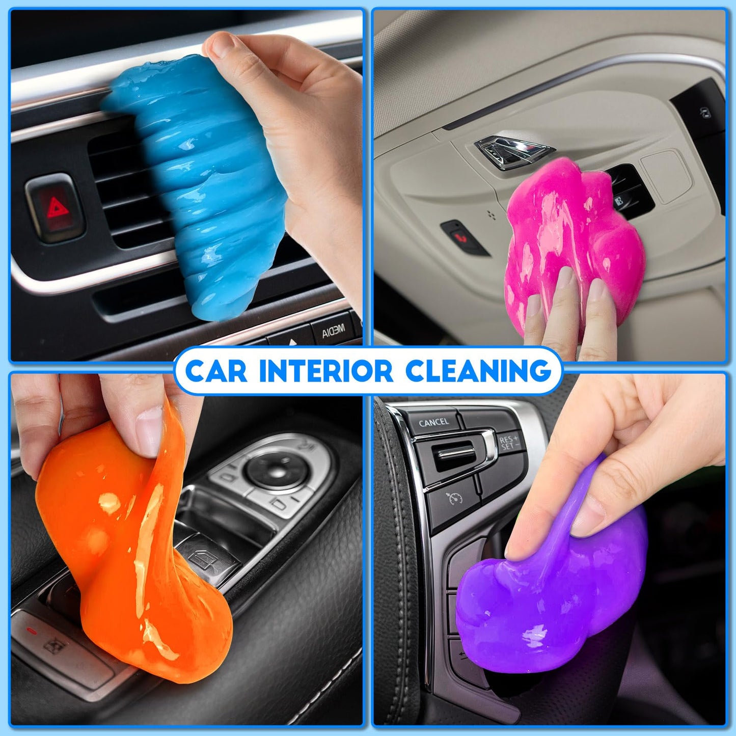 YOPINSAND Car Cleaning Gel, 4 Pack Car Cleaning Putty, Universal Auto Deatiling Tools, Reusable Interior Cleaner for Car Keyboard Air Vent, Car Slime Cleaner Dust Cleaning Gel